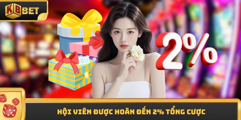 Hội viên được hoàn đến 2% tổng cược