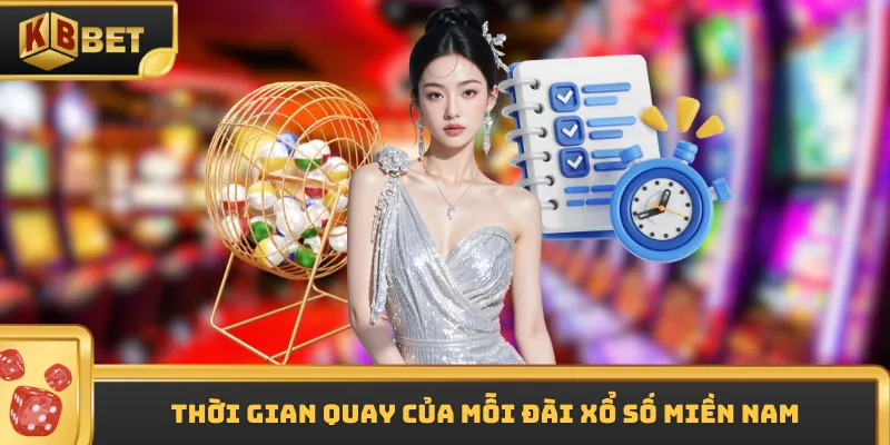 Thời gian quay của mỗi đài xổ số miền Nam